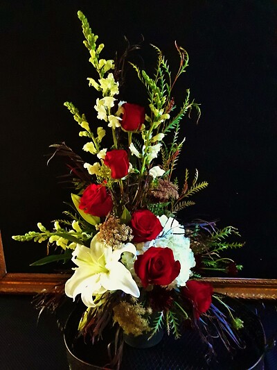 Rising Roses Memorial Arrangement